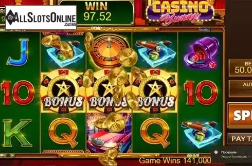 Win screen 2. Casino Bunny from PlayStar