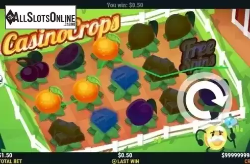 Win Screen. Casino Crops from Slot Factory