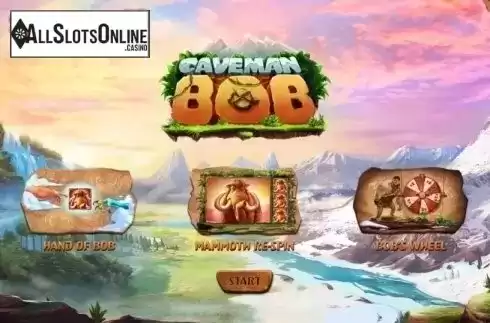 Start Screen. Caveman Bob from Relax Gaming