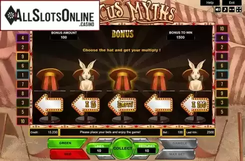 Bonus Game. Circus Icons from Platin Gaming