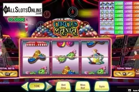 Screen 1. Circus Mania from NeoGames
