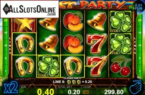 Win screen 2. Clover Party from Casino Technology