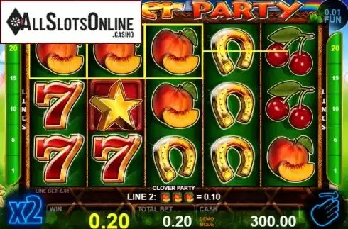 Win screen 3. Clover Party from Casino Technology