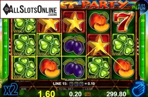 Win screen 1. Clover Party from Casino Technology