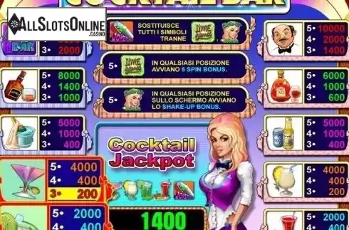 Paytable. Cocktail Bar (Octavian Gaming) from Octavian Gaming