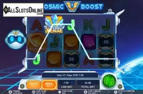 Win Screen. Cosmic Boost from GamePlay