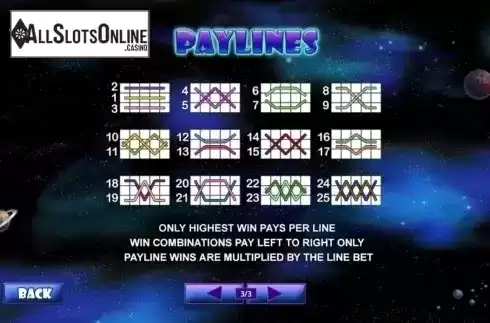 Paytable 3. Cosmic Disco from Playtech