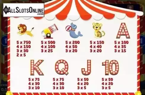 Paytable 2. Crazy Circus (KA Gaming) from KA Gaming