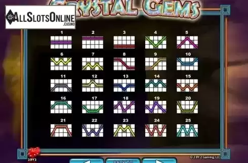 Paytable 4. Crystal Gems from 2by2 Gaming