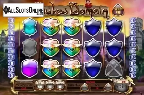 Free Spins Win Screen. Duke's Domain from Genii