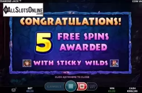 Free Spins Triggered. Diamond Jack from Betsson Group