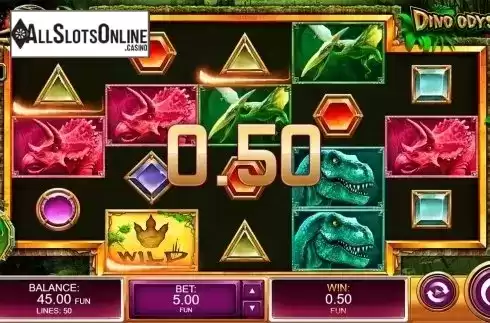 Wild win screen. Dino Odyssey from Kalamba Games