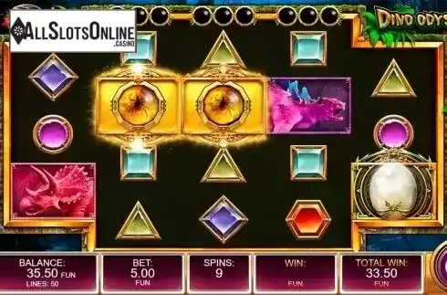 Free spins screen 2. Dino Odyssey from Kalamba Games