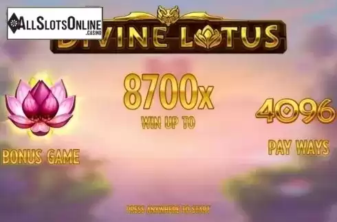 Start Screen. Divine Lotus from Thunderkick