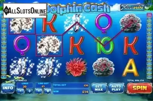 Win screen. Dolphin Cash from Playtech