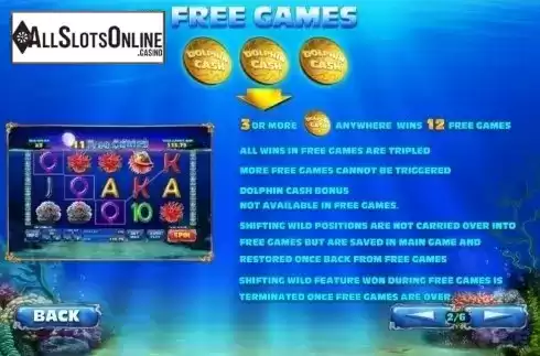 Paytable 2. Dolphin Cash from Playtech
