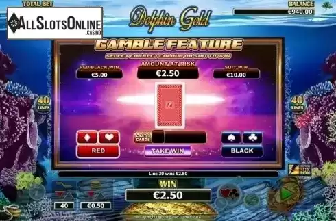 Gamble screen. Dolphin Gold from Lightning Box