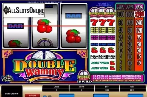 Win screen. Double Wammy from Microgaming