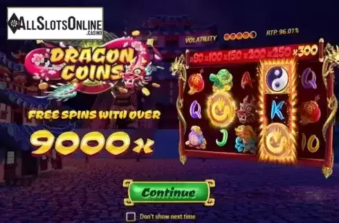 Start Screen. Dragon Coins from Revolver Gaming