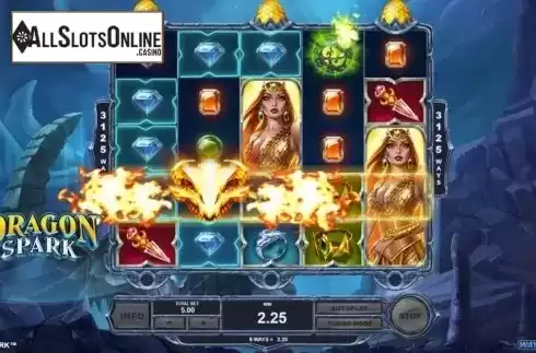 Win Screen. Dragon Spark from Playtech Origins