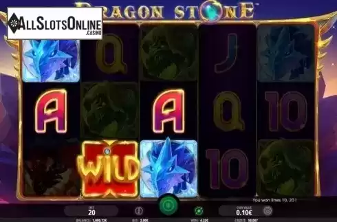 Win Screen. Dragon Stone from iSoftBet