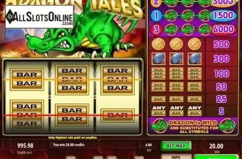 Win screen. Dragon Tales from Tom Horn Gaming