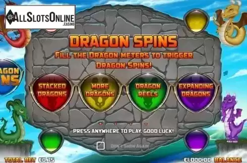 Intro Game screen. Dragon Wins from NextGen