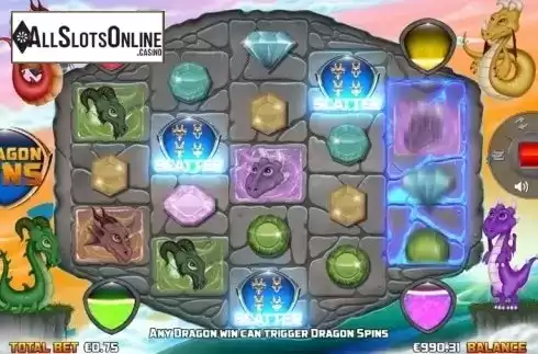 Free Spins screen. Dragon Wins from NextGen