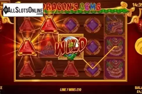 Wild win screen. Dragons Gems from Slingo Originals