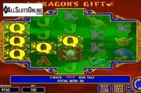 Win Screen. Dragon's Gift from Amatic Industries