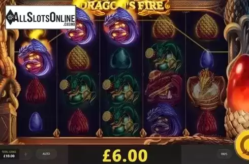 Win screen. Dragon's Fire from Red Tiger