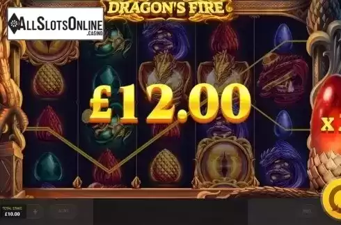 Multiplier win screen. Dragon's Fire from Red Tiger
