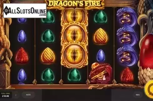 Reels screen. Dragon's Fire from Red Tiger