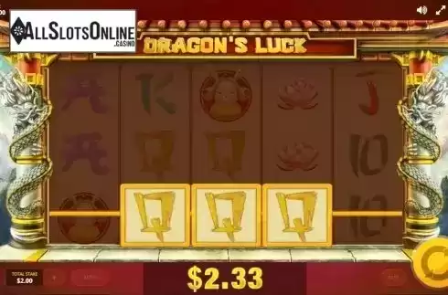 Win screen. Dragon's Luck from Red Tiger