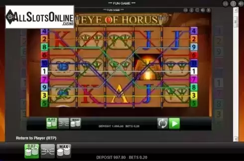Paytable 2. Eye of Horus (Reel Time Gaming) from Reel Time Gaming