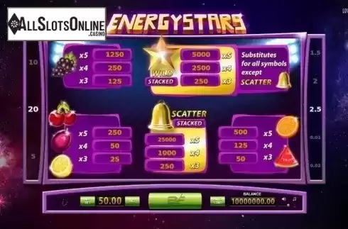 Screen2. Energy Stars from BF games