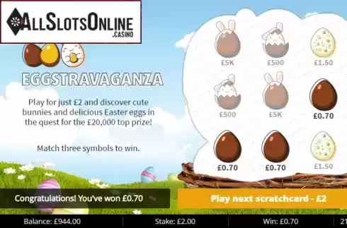 Win screen 2. Estravaganza from gamevy