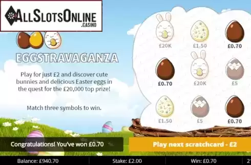 Win screen 3. Estravaganza from gamevy