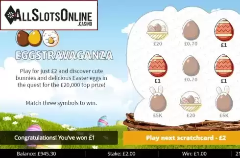 Win screen 1. Estravaganza from gamevy