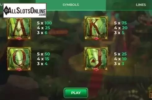 Paytable 2. Fancy Jungle from Spinmatic