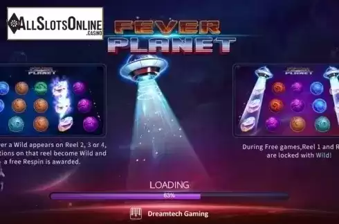 Start Screen. Fever Planet from Dream Tech