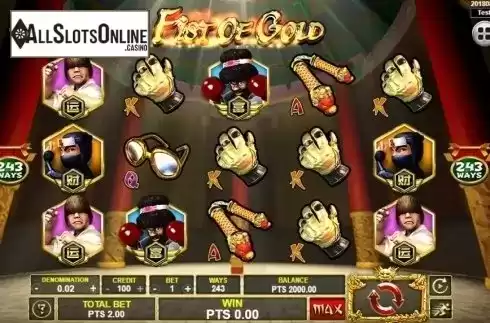 Reel screen. Fist of Gold from Spadegaming
