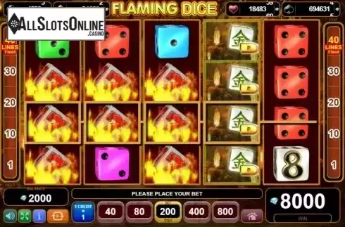 Win Screen 2. Flaming Dice from EGT
