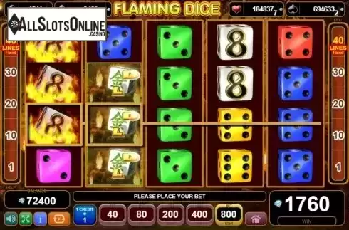 Win Screen 4. Flaming Dice from EGT