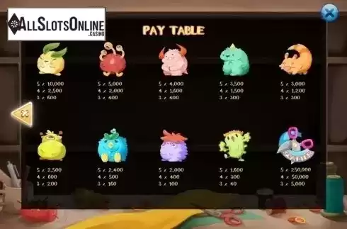 Paytable. Fluffy Buddy from KA Gaming