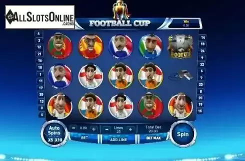 Game Workflow screen. Football Cup from GamesOS