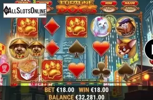 Free Spins Win Screen. Fortune Dogs from Habanero