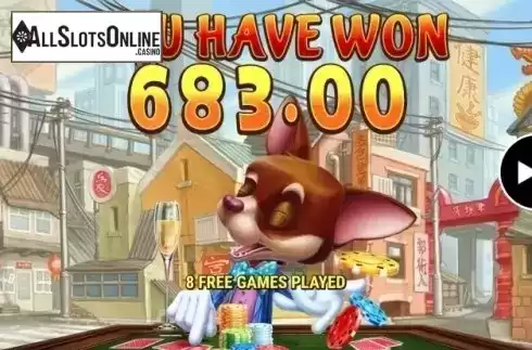 Free Spins Win Screen 3. Fortune Dogs from Habanero