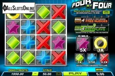 Screen 1. Four By Four from Microgaming