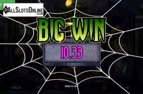 Big Win Screen. Fright Night from Caleta Gaming